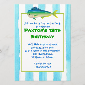 Mahi Mahi Fishing Party Invitation
