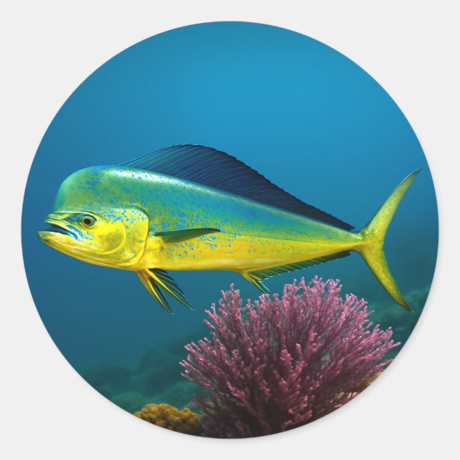 Mahi-Mahi Majesty Classic Round Sticker (Front)