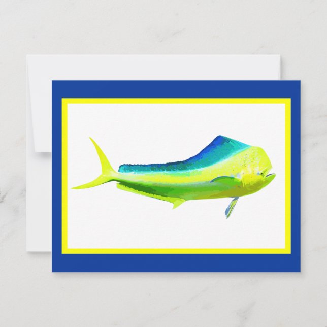 Mahi Mahi saltwater fishing graphic Invitation (Front)