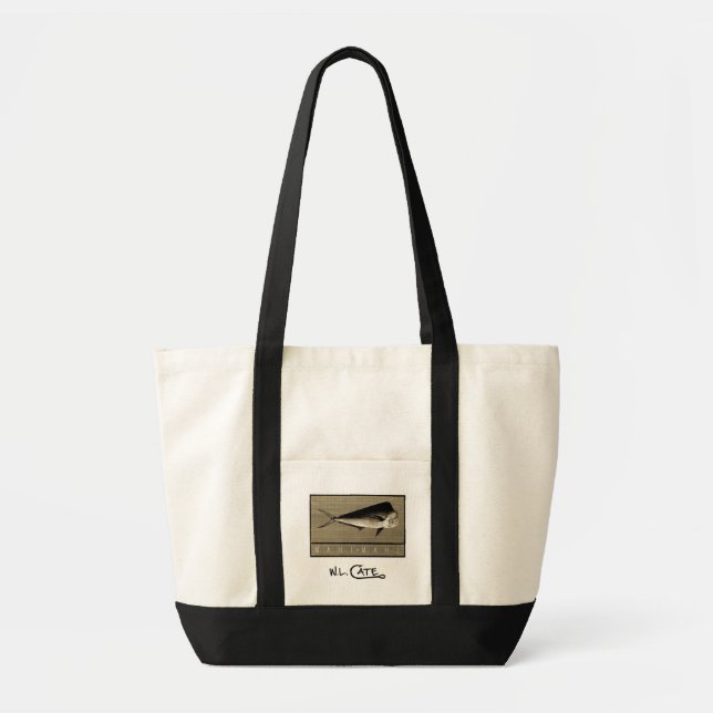Mahi-Mahi Vintage Black & White Totes (Front)