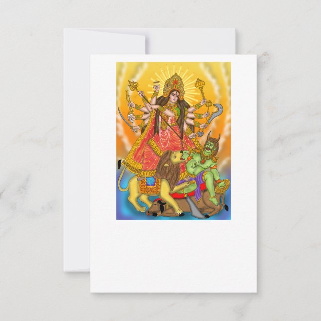 Mahishasur Mardini Durga Greeting Card (Front)