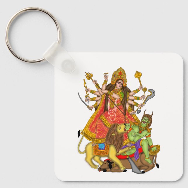 Mahishasur Mardini Durga Keychain (Front)