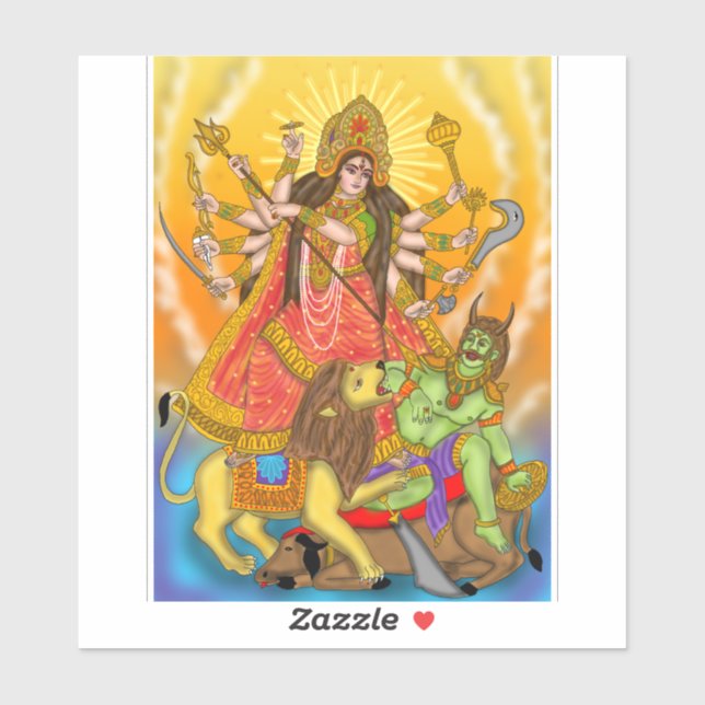 Mahishasur Mardini Durga Stickers (Sheet)