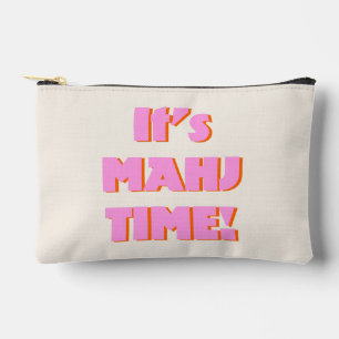 Mahj Mahjong Mah Jongg Pink Quote Cute Fun Accessory Pouch