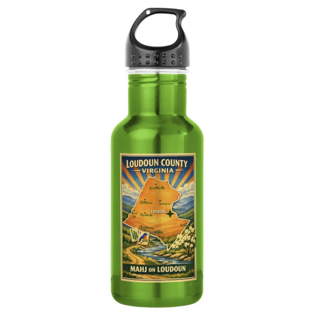 Mahj On Loudoun Water Bottle (Front)
