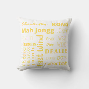 Mahj pillow in yellow