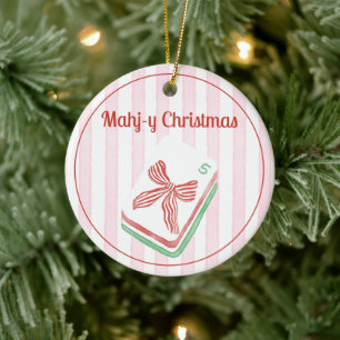 Mahj-y Christmas Mahjong Ceramic Tree Decoration