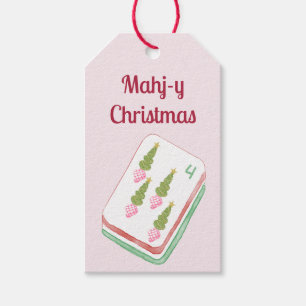 Mahj-y Christmas Topiary Mahjong Gift Tags