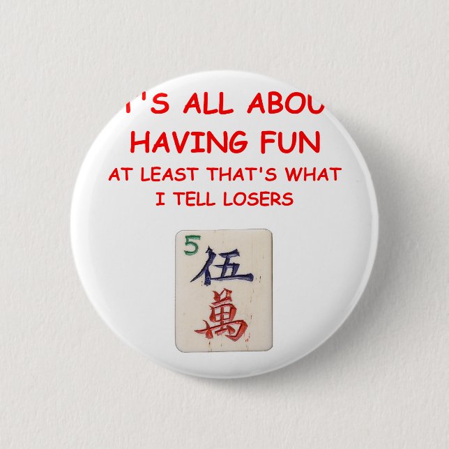 mahjong 6 cm round badge (Front)