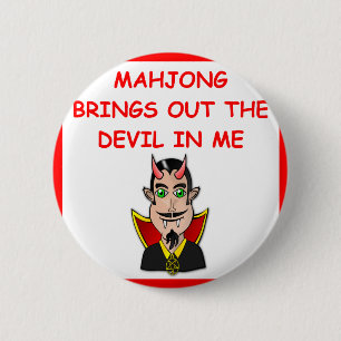 mahjong 6 cm round badge