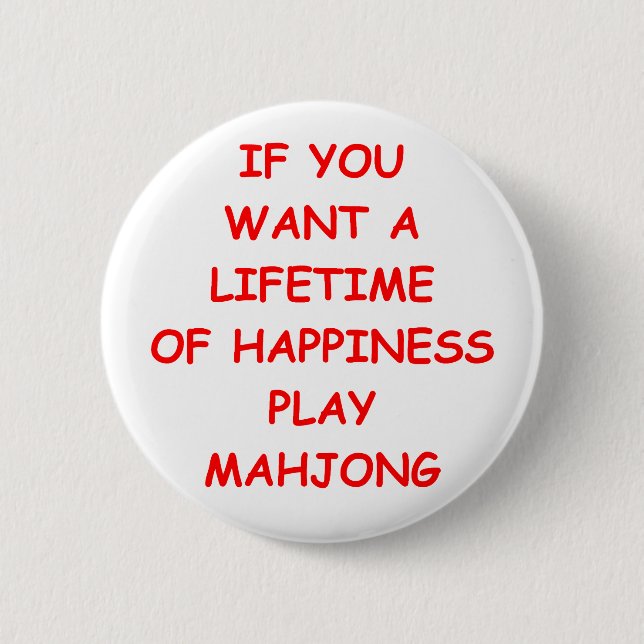 mahjong 6 cm round badge (Front)