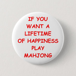 mahjong 6 cm round badge