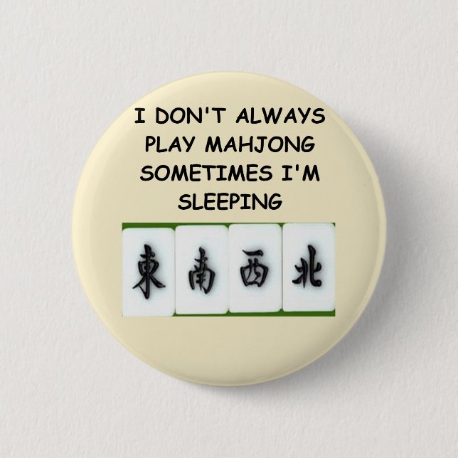 mahjong 6 cm round badge (Front)