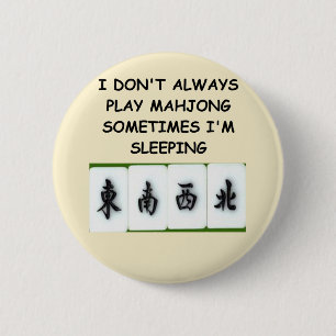 mahjong 6 cm round badge
