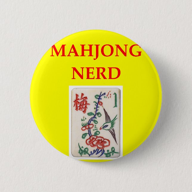 MAHJONG 6 CM ROUND BADGE (Front)