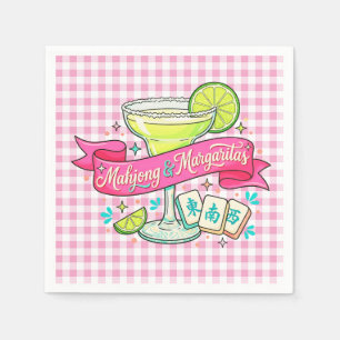 Mahjong and Margaritas Game Night Cocktail Napkin