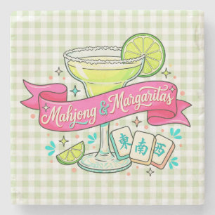 Mahjong and Margaritas Game Night Cocktail Stone Coaster