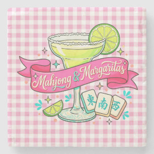 Mahjong and Margaritas Game Night Cocktail Stone Coaster