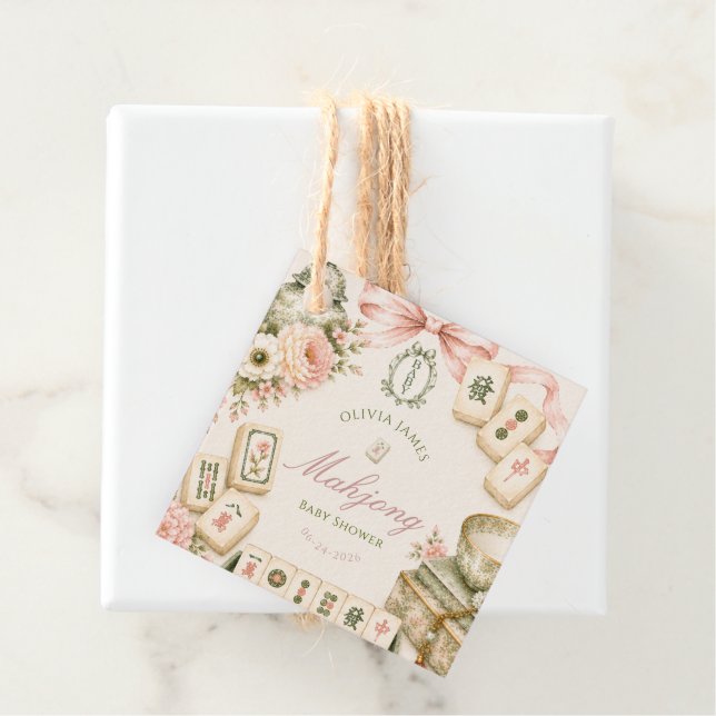 Mahjong baby shower favour tags (In Situ)