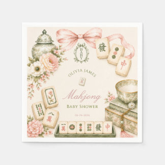 Mahjong baby shower napkin