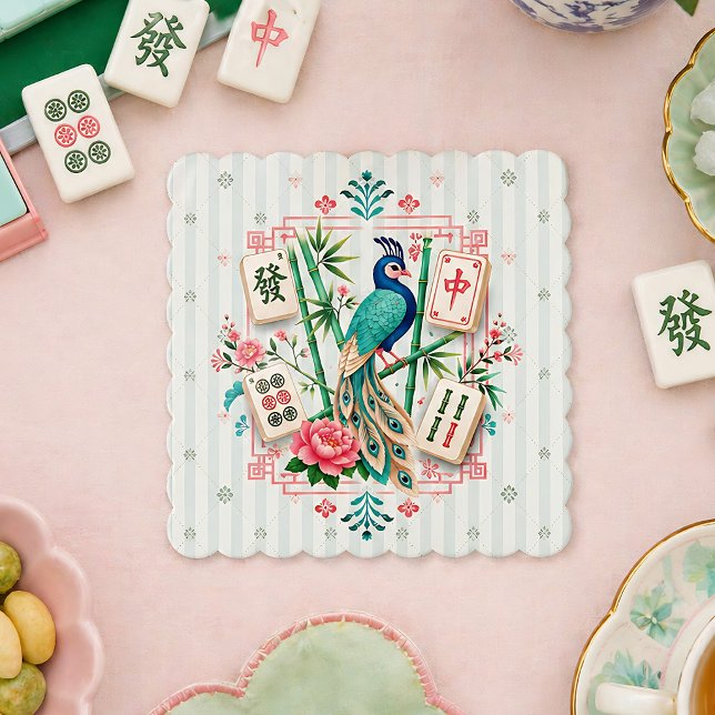 Mahjong Bird Floral Coaster Elegant (Creator Uploaded)