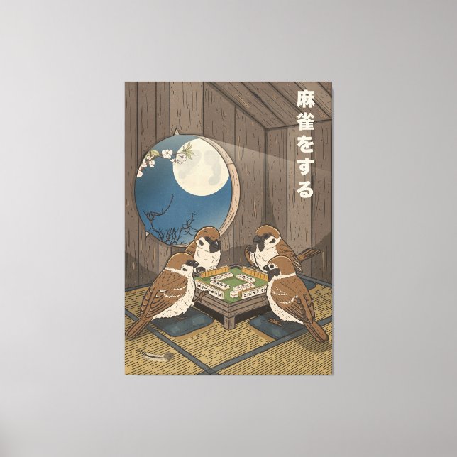 Mahjong birds playing Game  Canvas Print (Front)