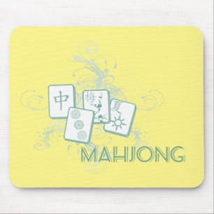mahjong blue mouse mat