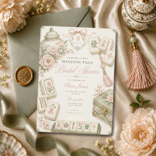 Mahjong bridal shower invitation