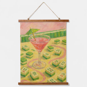 Mahjong Chic Impressionist Oil Painting Cocktail Hanging Tapestry