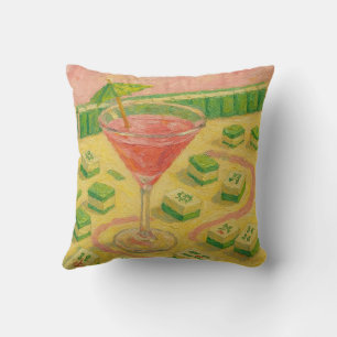 Mahjong Chic Painting Cocktail Cushion