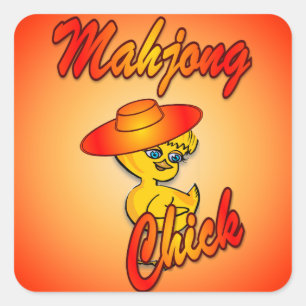 Mahjong Chick #5 Square Sticker