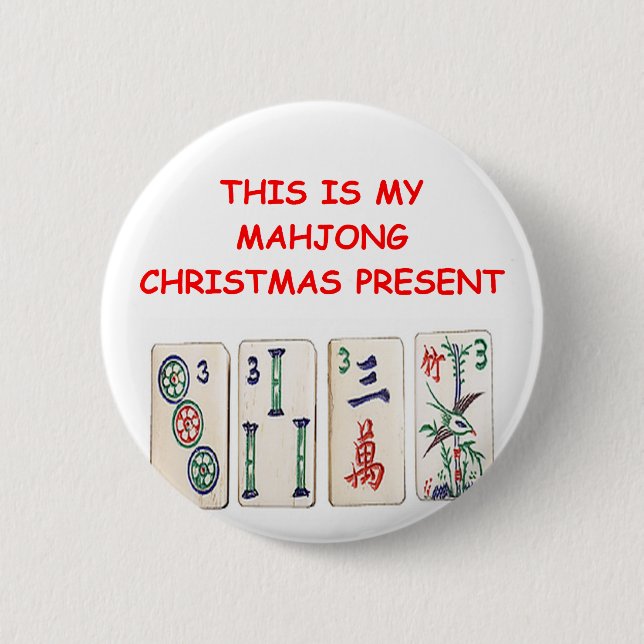 MAHJONG christmas 6 Cm Round Badge (Front)