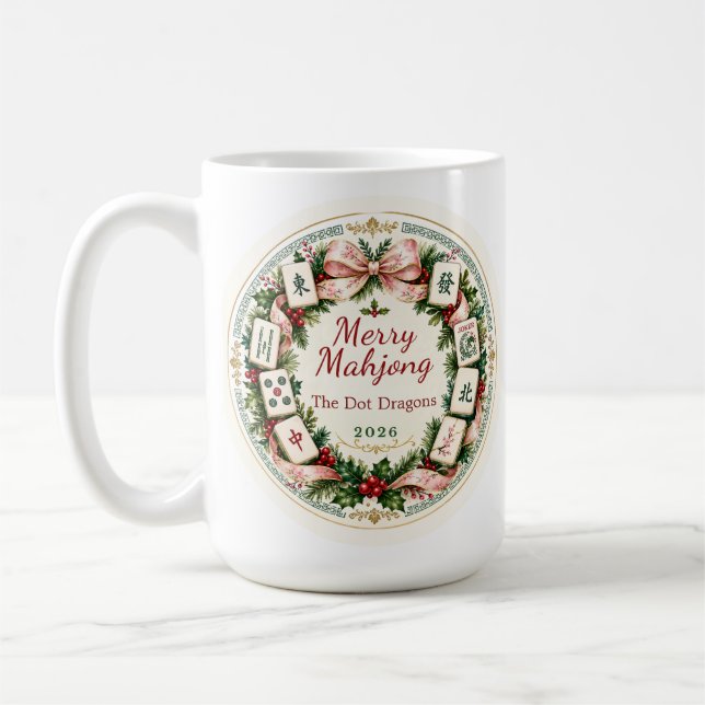 Mahjong Christmas Coffee Mug (Left)