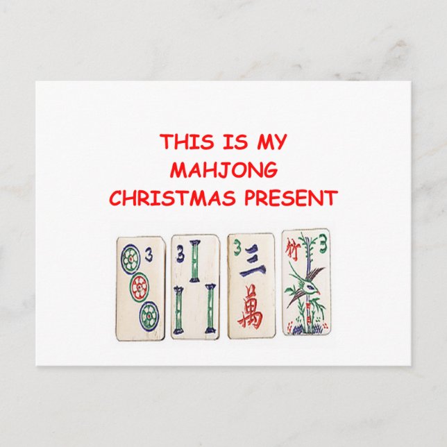 MAHJONG christmas Holiday Postcard (Front)