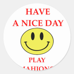 mahjong classic round sticker