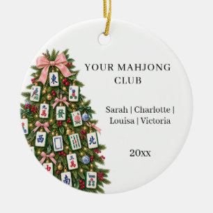 Mahjong club members names Christmas tree Ceramic Tree Decoration