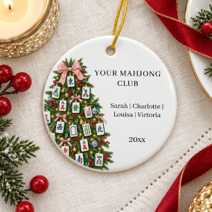 Mahjong club members names Christmas tree Ceramic Tree Decoration