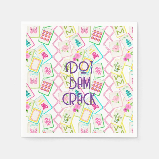 MAHJONG COCKTAIL NAPKIN (Front)