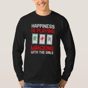 Mahjong Cool Happiness Is Playing Mahjong Girls T-Shirt