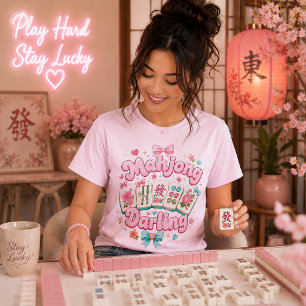 Mahjong Darling Pink and Mint Unisex T-Shirt