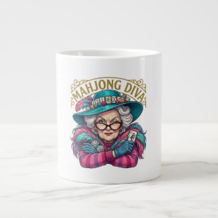 Mahjong Diva Funny Women's Large Coffee Mug