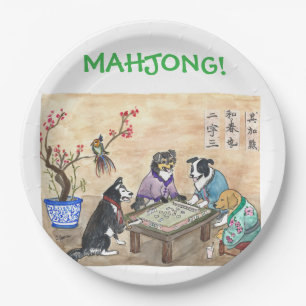 Mahjong Dogs -  Paper Plate