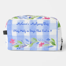 Mahjong Dot Crack Bam Watercolor Flower Check Zip