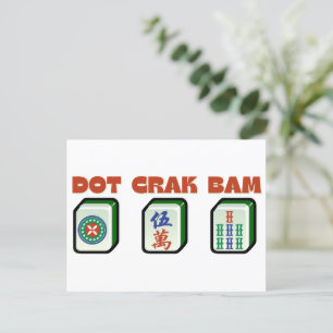 Mahjong Dot Crak Bam Postcard