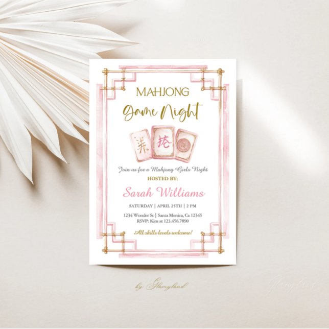 Mahjong Game Night Party Invitation (Creator Uploaded)