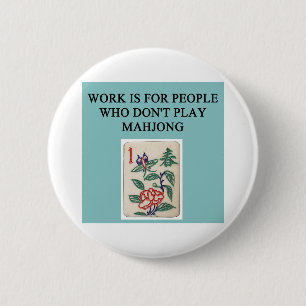 mahjong game player 6 cm round badge