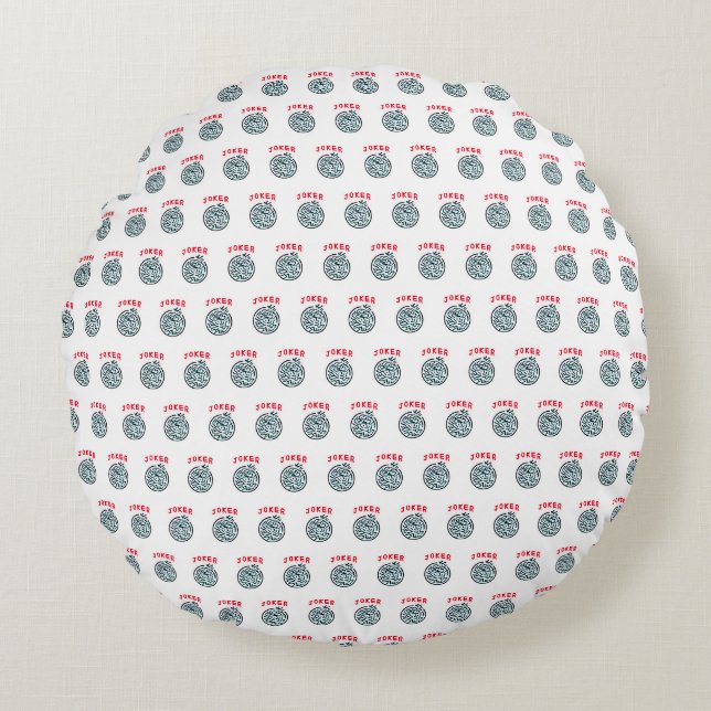 MahJong game symbol Joker tile Round Cushion (Front)