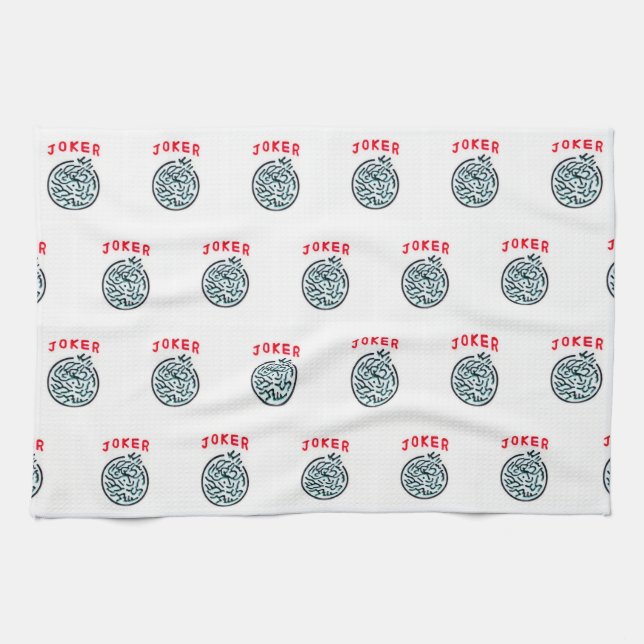 MahJong game symbol Joker tile Tea Towel (Horizontal)