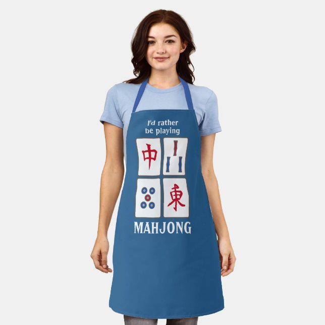 Mahjong Game Tiles Design Apron (Worn)