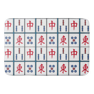 Mahjong Game Tiles Design Bath Mat